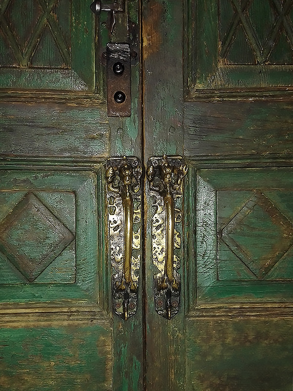 Black magic bathroom door