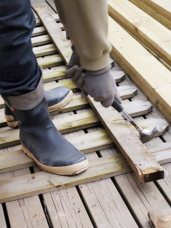 Taking apart the old fence